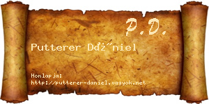 Putterer Dániel névjegykártya